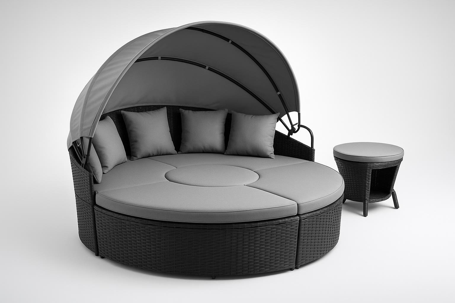 Isola prendisole in rattan Santorini tectake, il lettino da giardino componibile perfetto per chi ama rilassarsi tra le piante