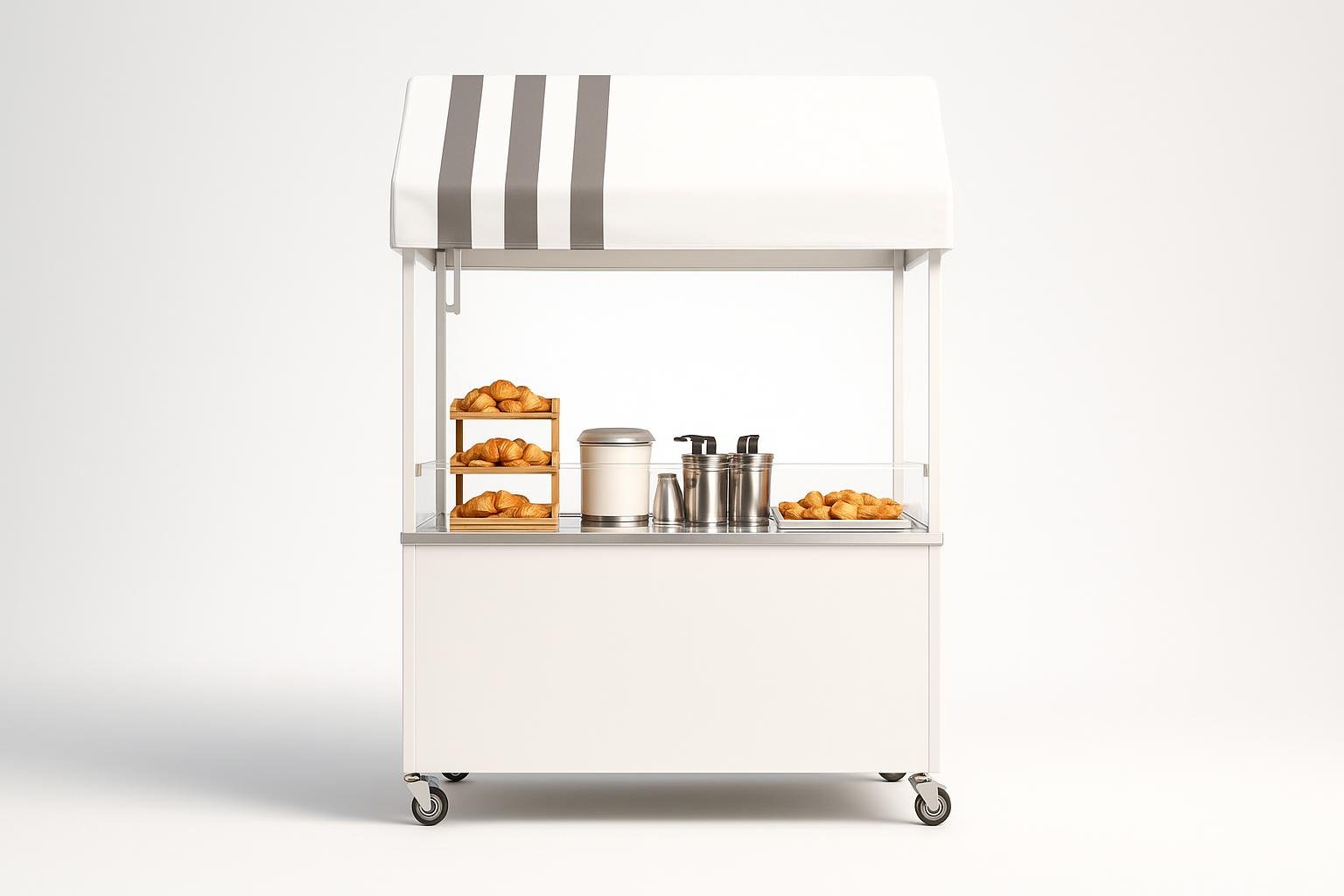 Carretto ambulante portatile con tettoia, l’angolo street food perfetto accanto al tuo giardino