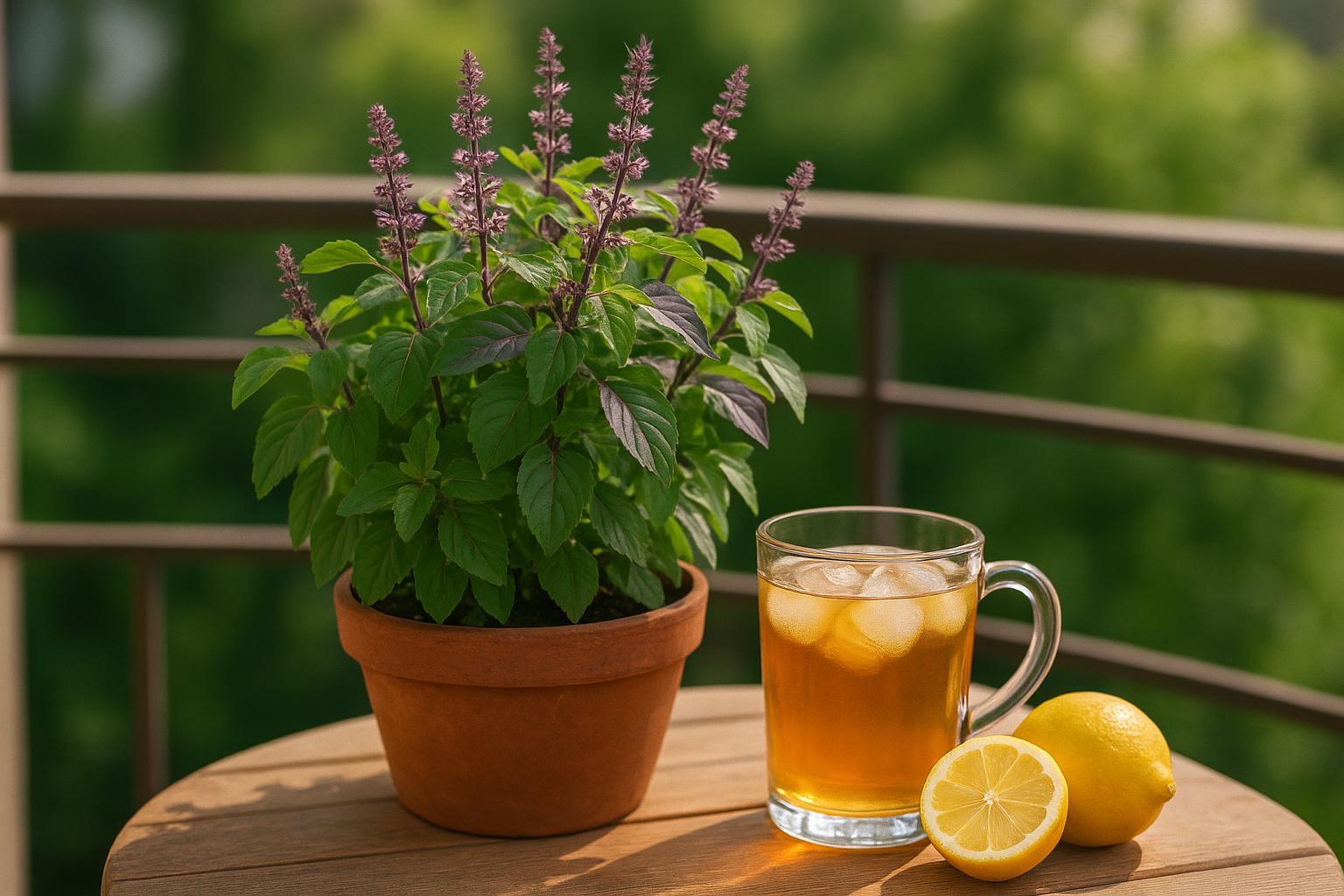 Coltivare il basilico sacro (tulsi) in vaso sul balcone: aromatica speciale per infusi estivi