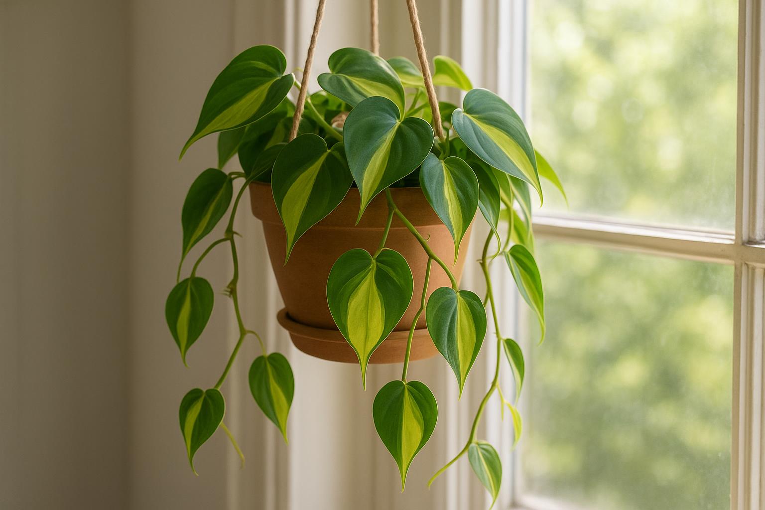 Philodendron Brasil in casa: cura estiva, potature e trucchi per un effetto cascata