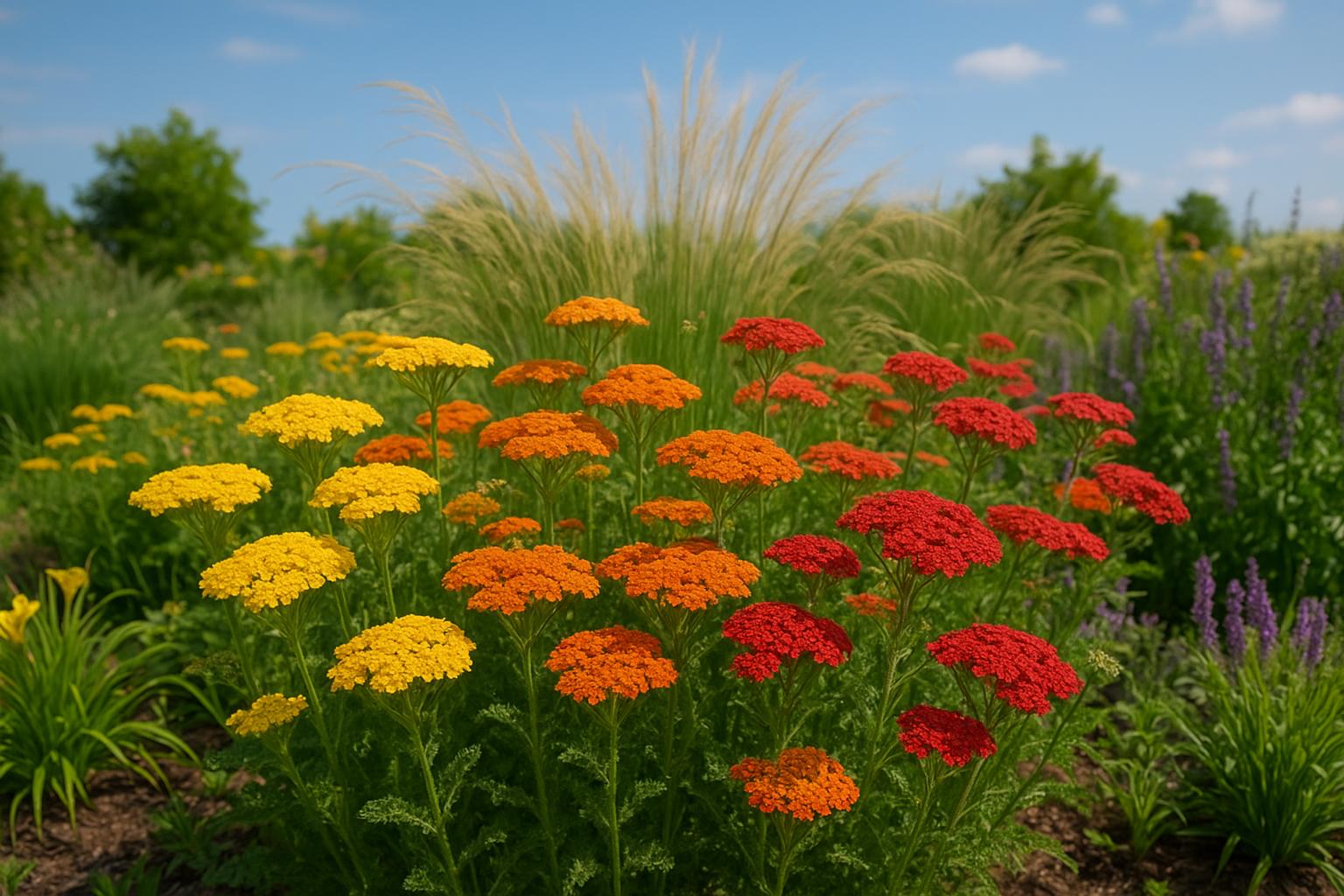 Achillea in giardino estivo: varietà colorate, coltivazione e abbinamenti perenni