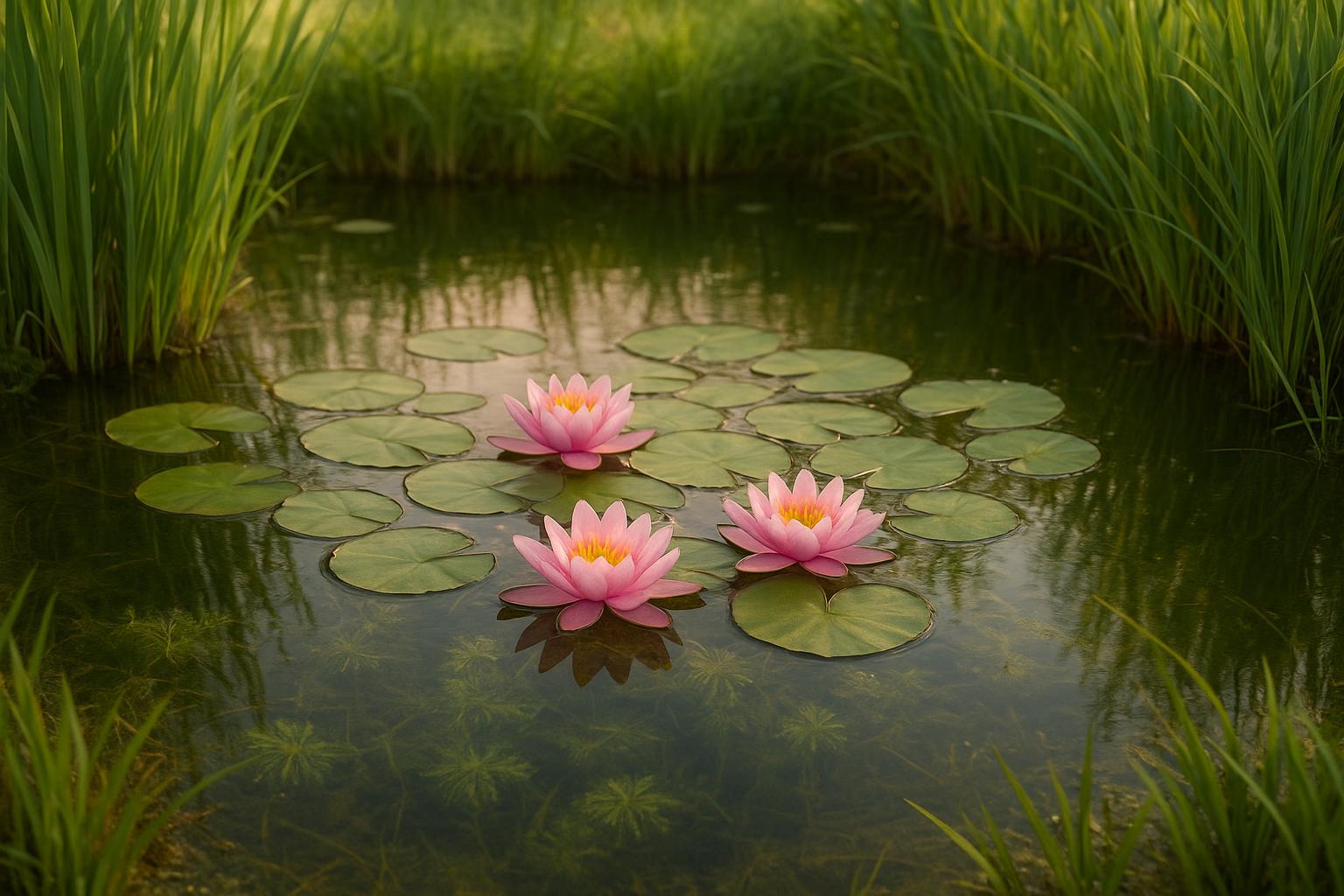 Piante acquatiche per piccoli laghetti da giardino: ninfee, ossigenanti e bordure verdi