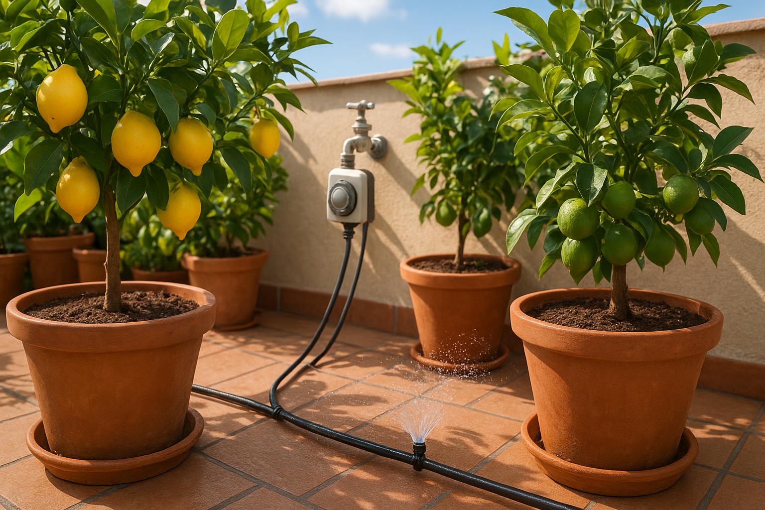 Come scegliere il giusto kit di irrigazione a goccia per vasi di agrumi sul terrazzo estivo