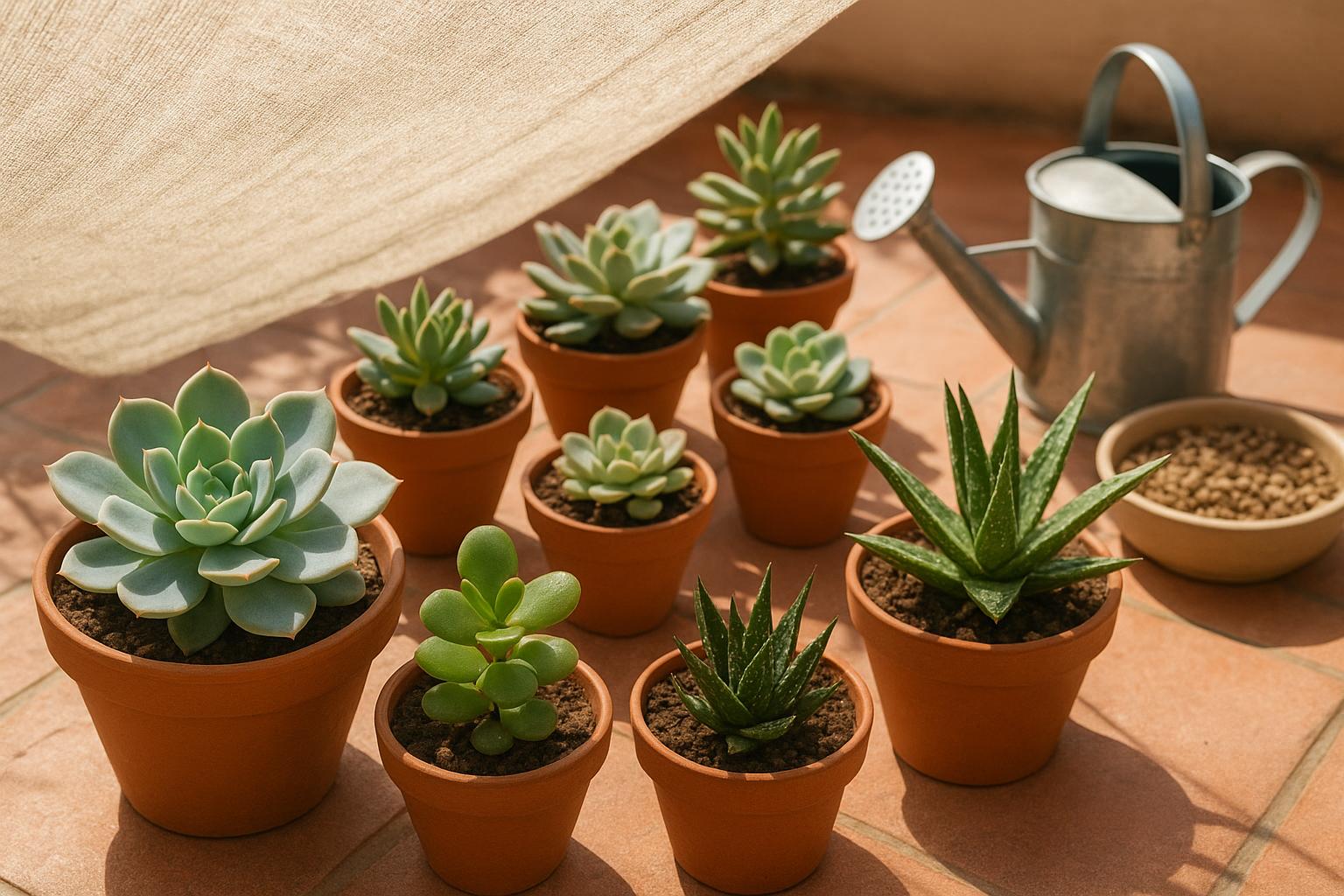 Piante grasse e ondate di calore: come irrigare e ombreggiare le succulente in giardino e terrazzo
