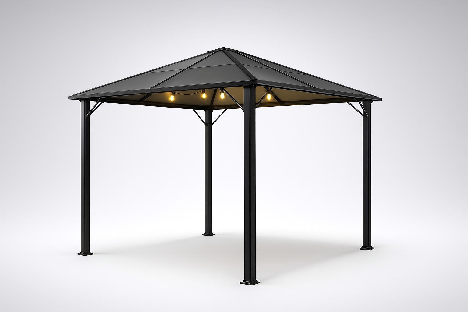 Pergola Blumfeldt con tetto in policarbonato: un’ombra elegante e luminosa per il salotto da giardino