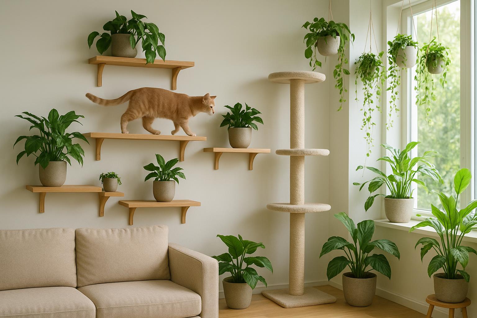 Percorsi verticali per gatti e piante da interno: come creare una giungla sicura e a prova di felino