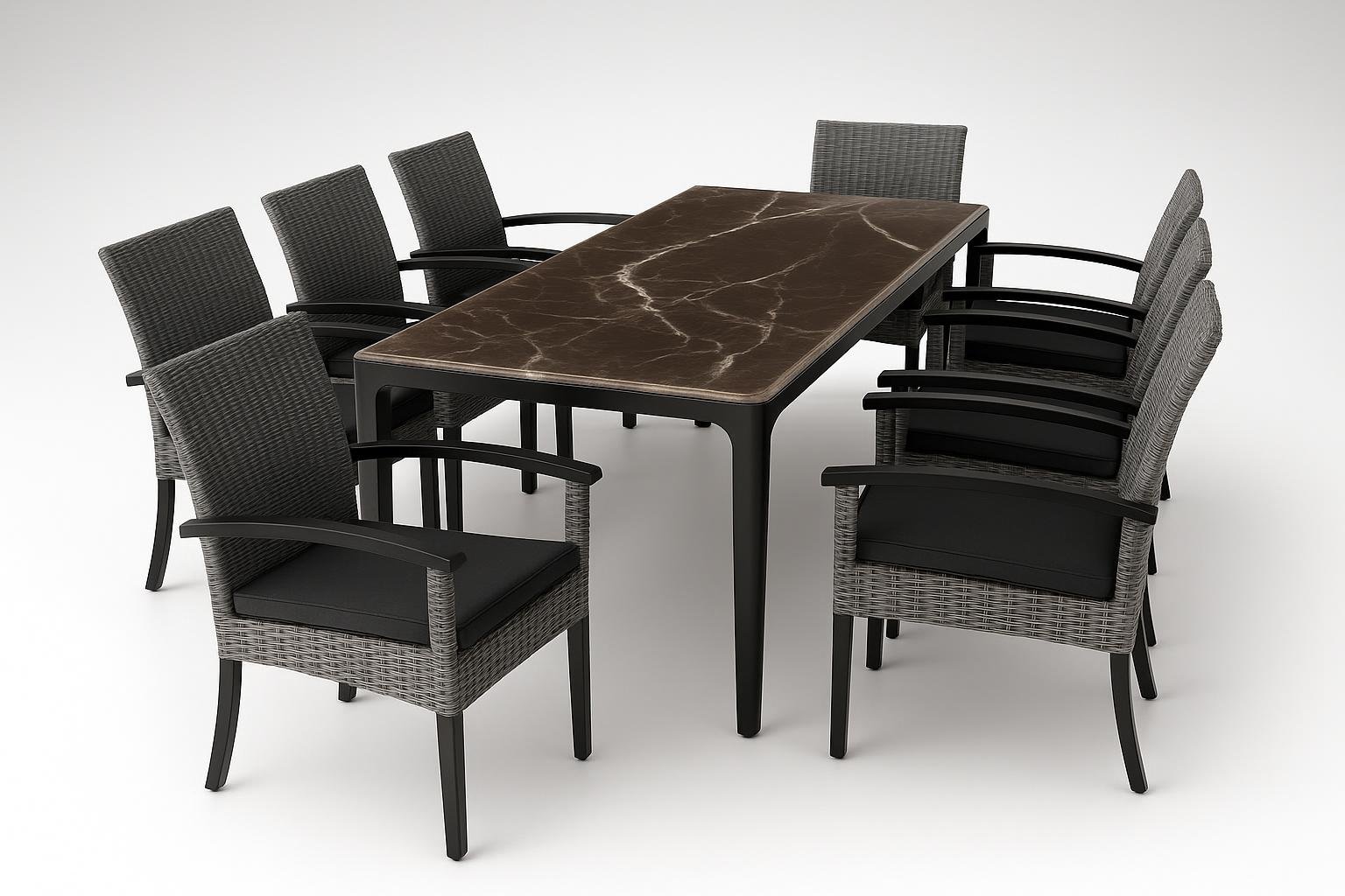 Set tavolo e 8 sedie in rattan tectake, prezzo top su Amazon per arredare il pranzo all’aperto