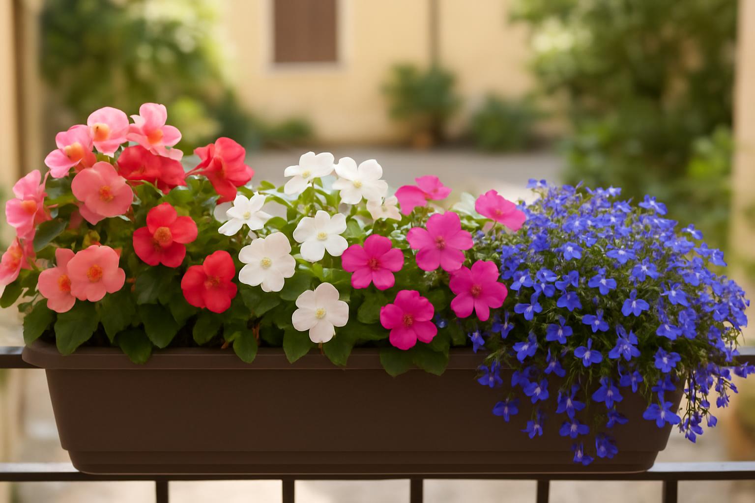 Begonie, impatiens e non solo: fioriere esplosive all’ombra per la piena estate