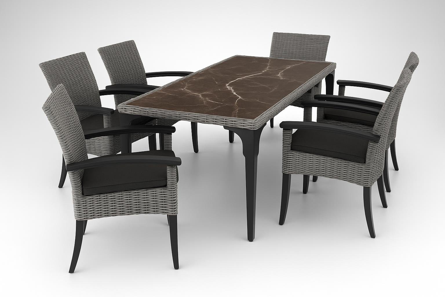 Tavolo in rattan tectake con 6 sedie, il set da giardino ideale per le cene estive è in offerta su Amazon