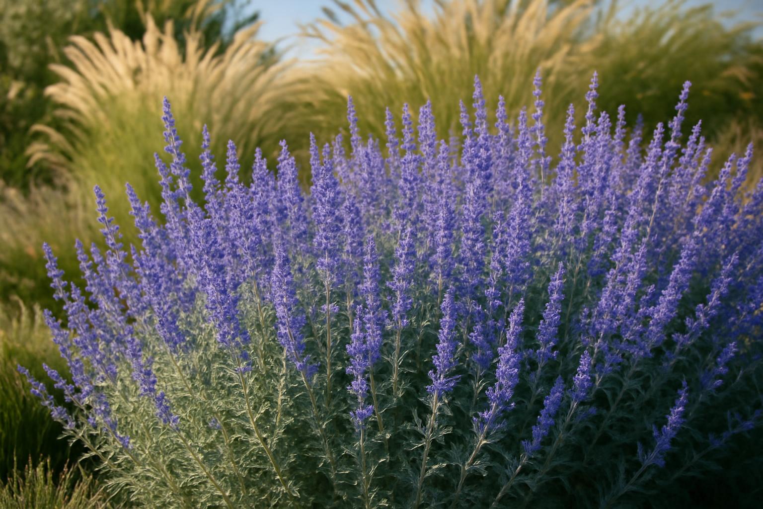 Perovskia (salvia russa) in giardino: la perenne argentea che ama le estati siccitose