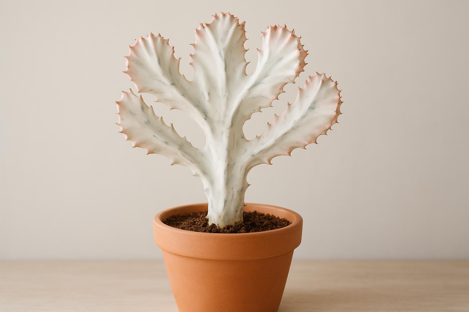 Euphorbia lactea ‘White Ghost’: coltivare in vaso una succulenta scultorea da collezione