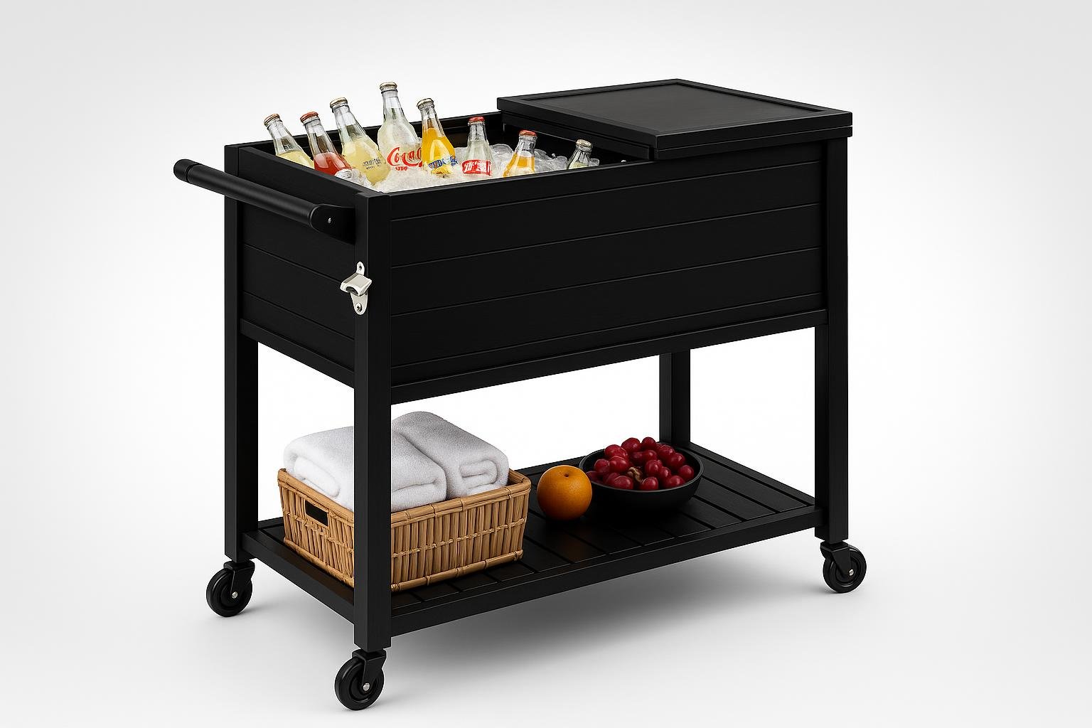 Carrello refrigeratore da esterno 94 litri effetto legno, l’accessorio ideale per il giardino in promozione su Amazon