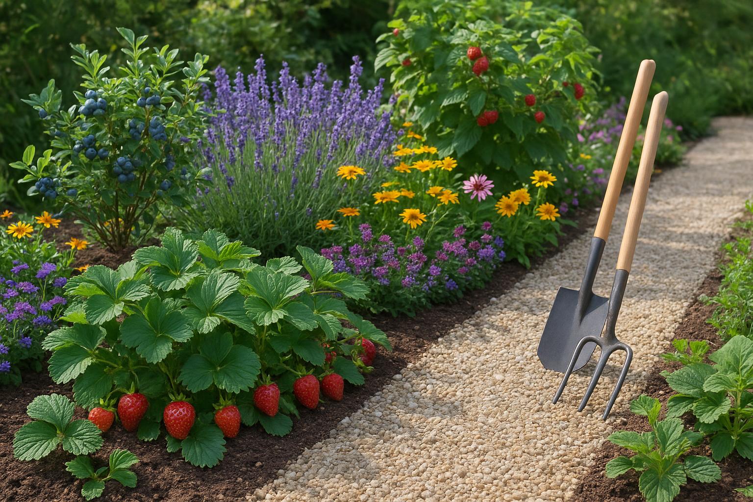Giardino commestibile ornamentale: progettare un’aiuola che unisce fiori e piccoli frutti