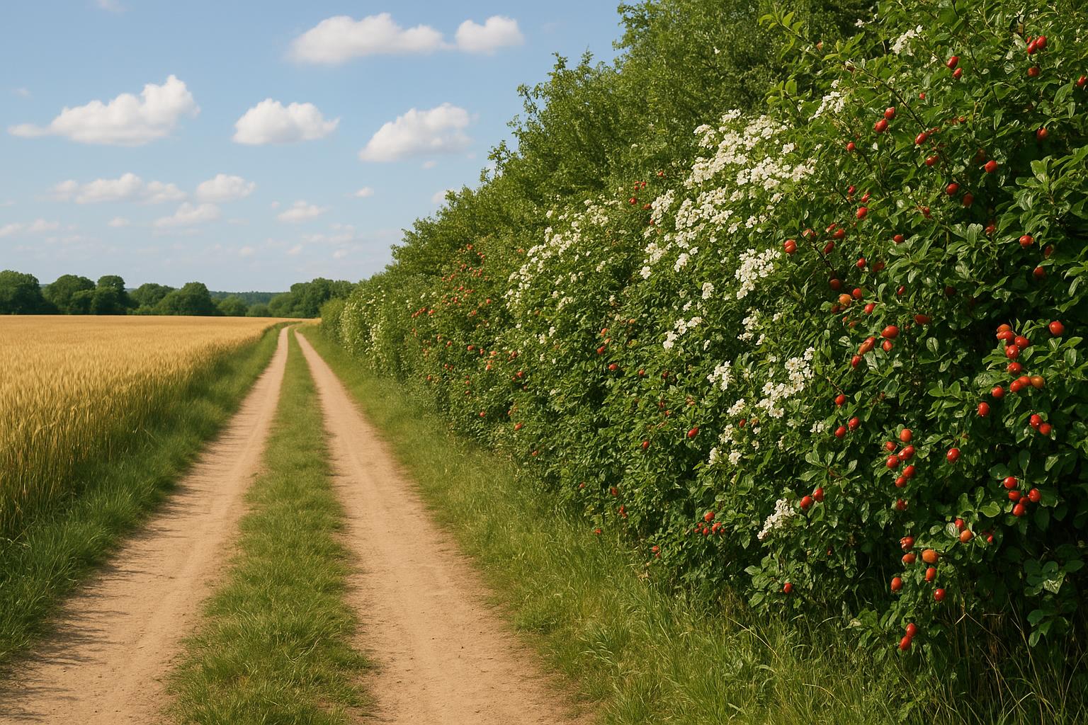 Piante da siepe per giardini di campagna: varietà rustiche che resistono alla siccità estiva