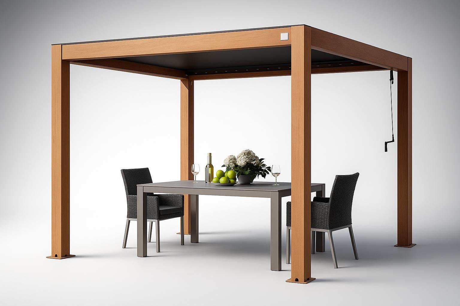Pergola Primeyard 3×3 m in alluminio effetto legno: il gazebo da giardino di design ora in offerta su Amazon