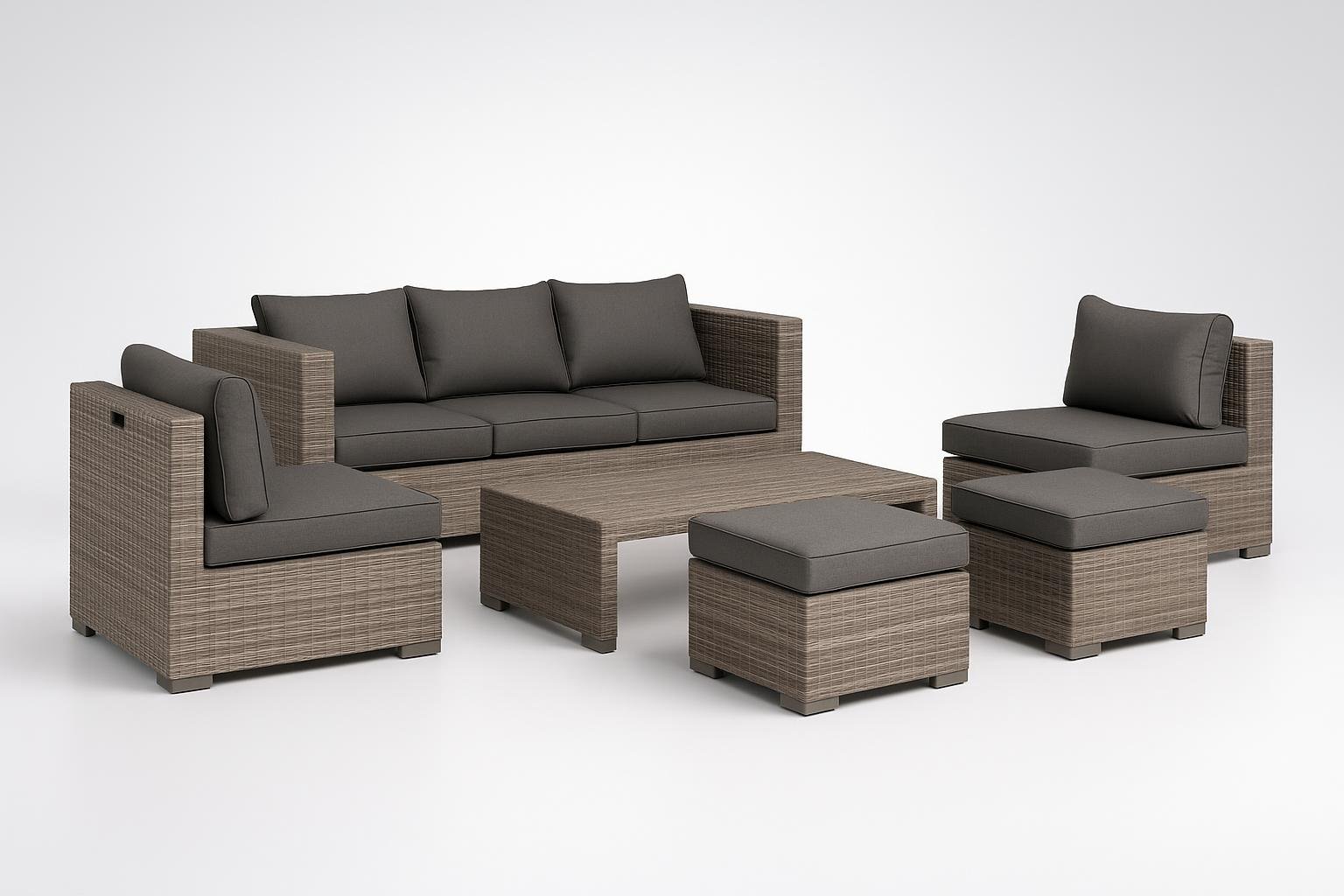 Salotto da esterno Outsunny in rattan PE, minimo storico per arredare terrazzo e giardino