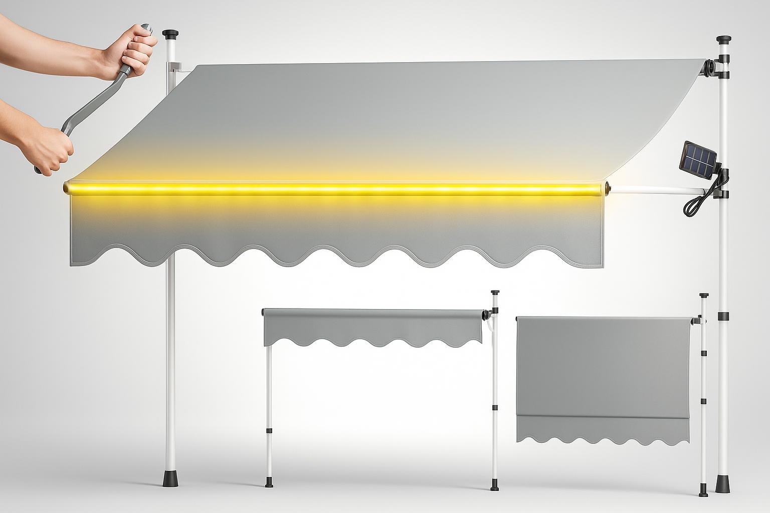 Tenda da sole tillvex con bracci e LED: la soluzione per ombreggiare balconi verdi in piena estate