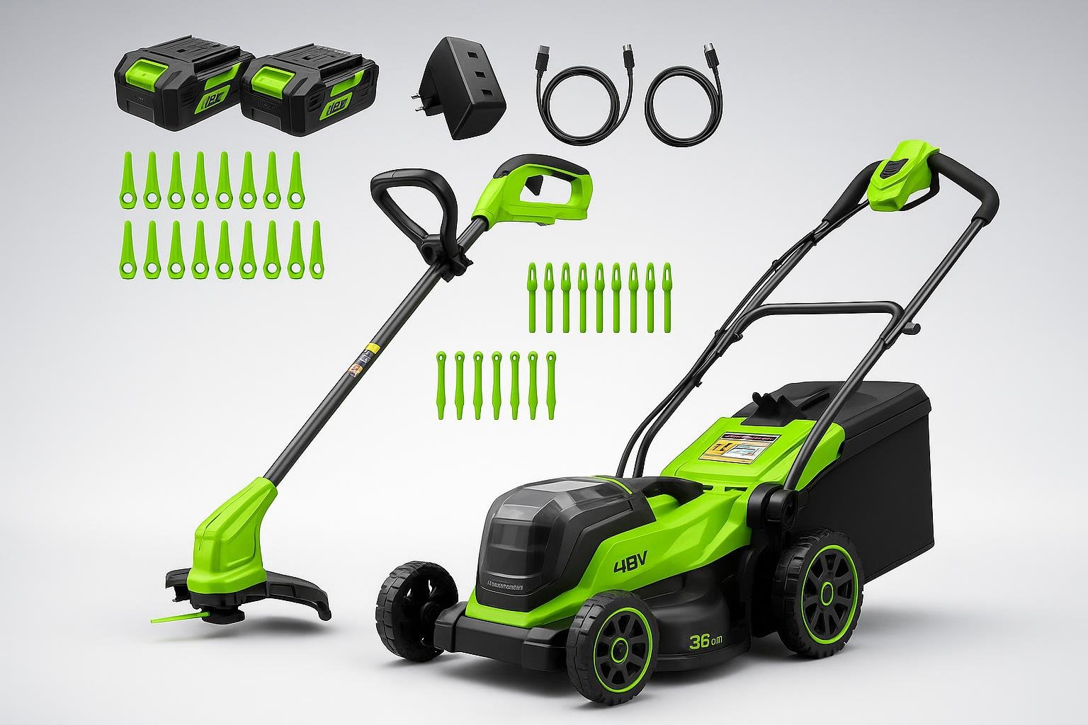 Tagliaerba e tagliabordi Greenworks 48V, kit a batteria perfetto per piccoli prati di casa