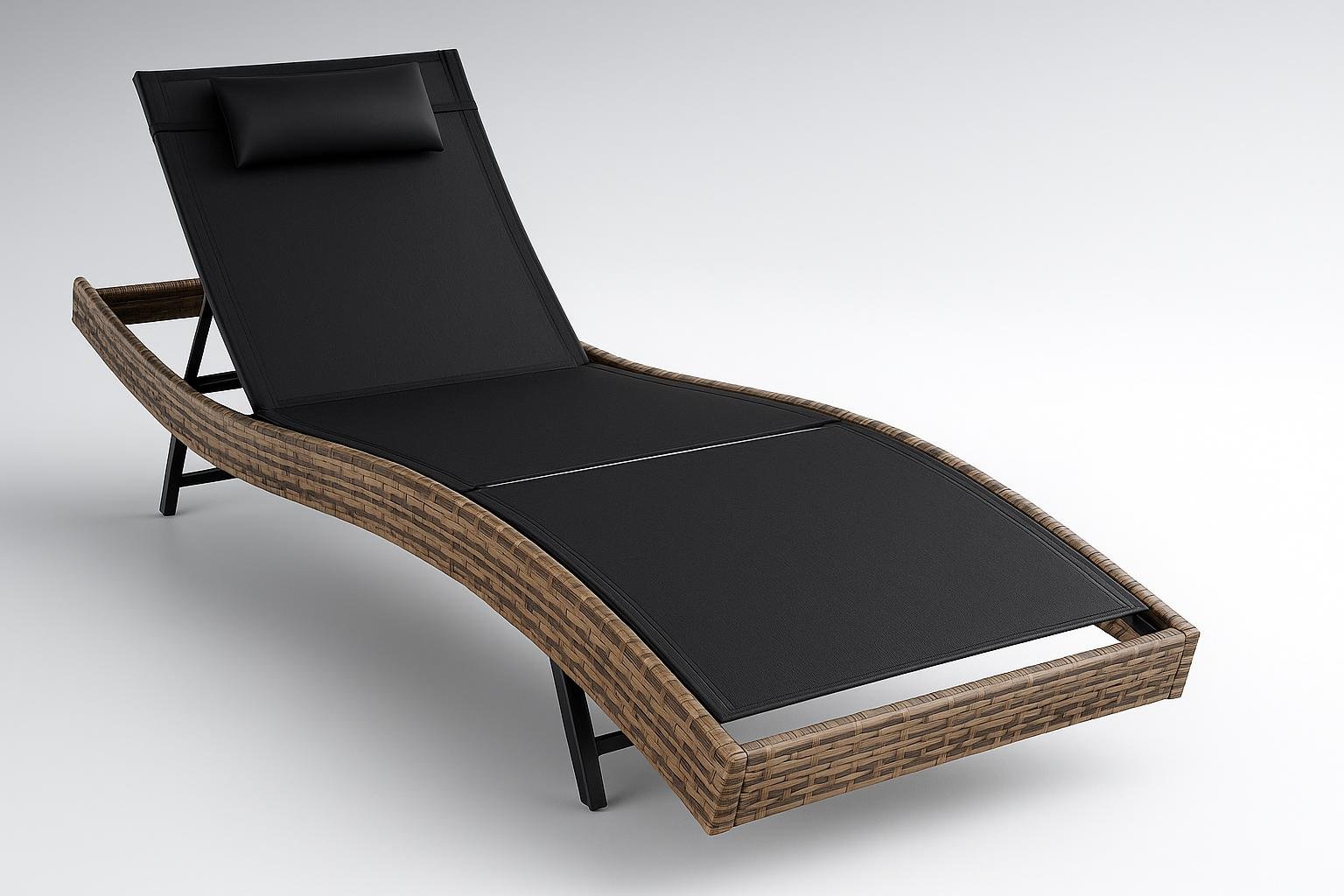 Sdraio in rattan tectake, comfort regolabile per la tua area relax in giardino