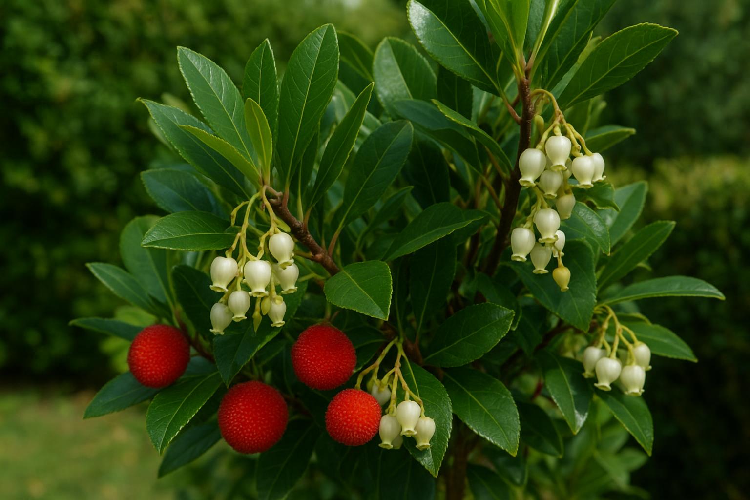 Corbezzolo in giardino familiare: un sempreverde mediterraneo tra fiori, frutti e siepi scenografiche