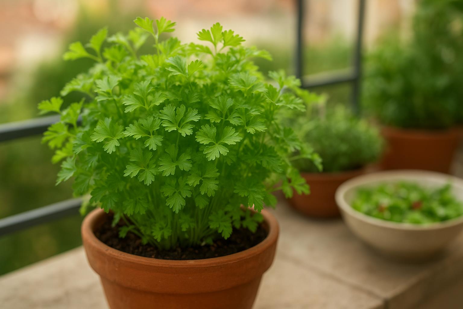 Cerfoglio in vaso sul balcone di fine estate: l’aromatica delicata per insalate e zuppe d’autunno