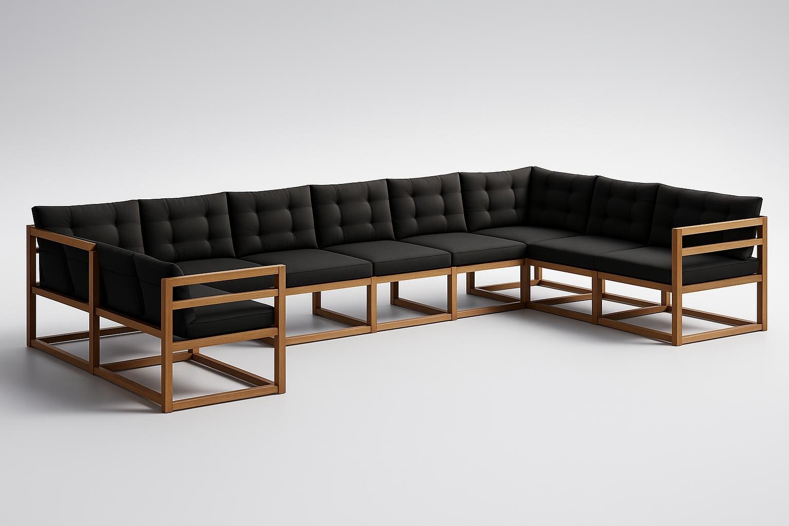 vidaXL set di divani da esterno 10 pz naturale e nero, un salotto completo per trasformare il giardino