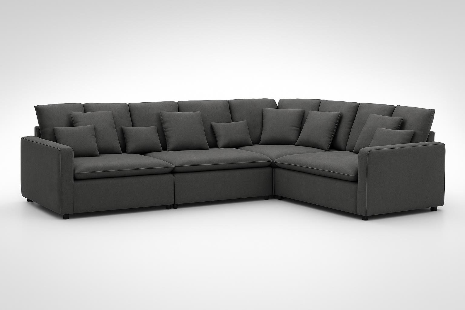 Divano modulare vidaXL in tessuto a coste grigio scuro, comfort da salotto per la veranda verde