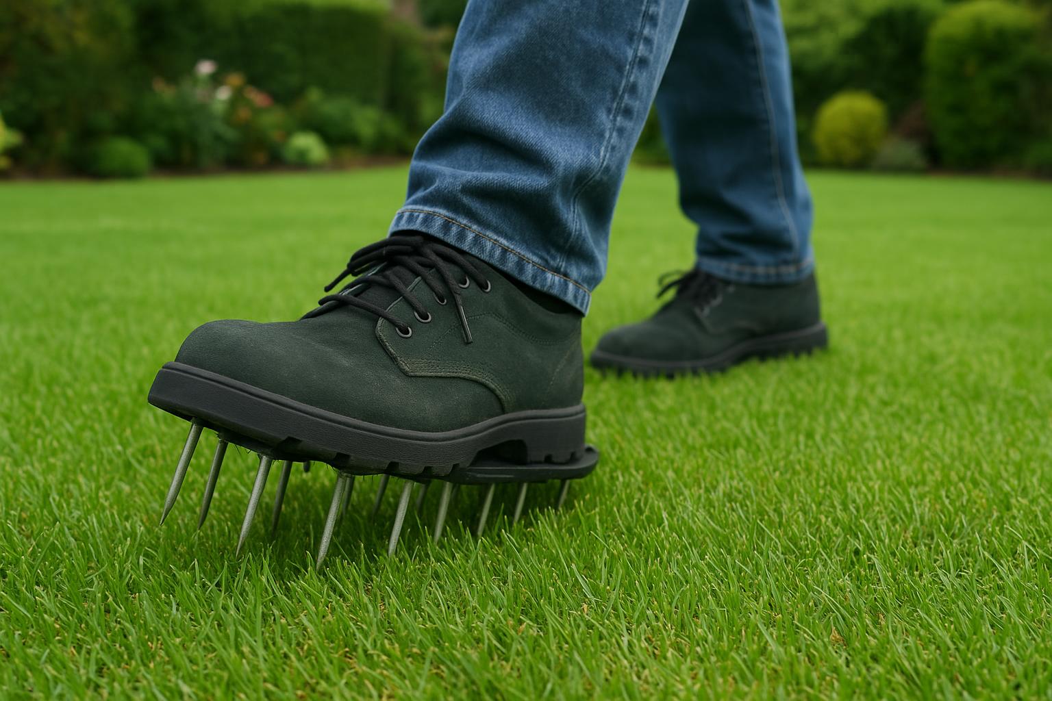 Scarpe chiodate aeratrici per prato: quando hanno senso e come usarle senza danneggiare il tappeto erboso