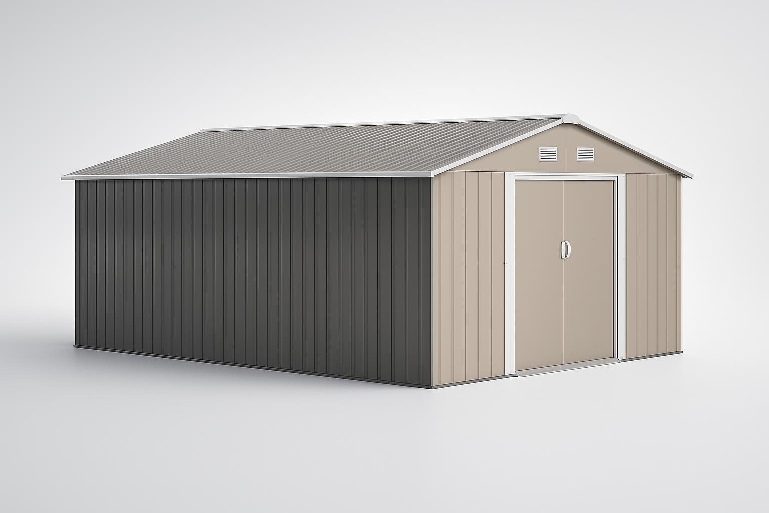 Casetta da giardino Outsunny 12,4 m², il capanno organizzato per attrezzi, vasi e compostiere