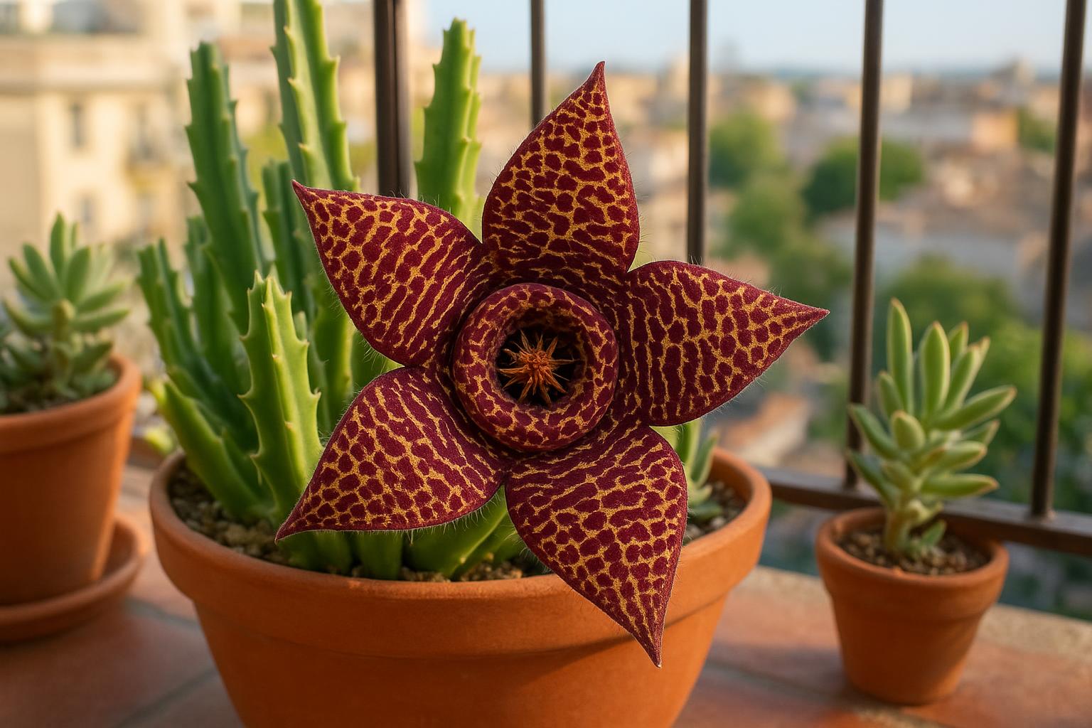 Stapelia e Orbea: piante grasse dai fiori curiosi per balconi di fine estate