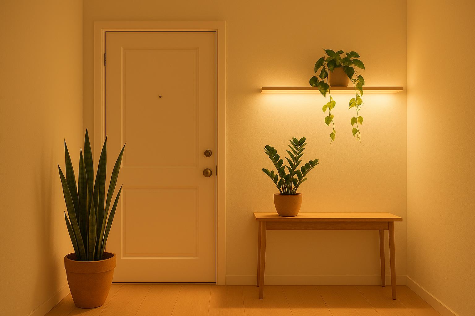 Piante da interno per ingressi bui senza finestre: soluzioni verdi con luce artificiale