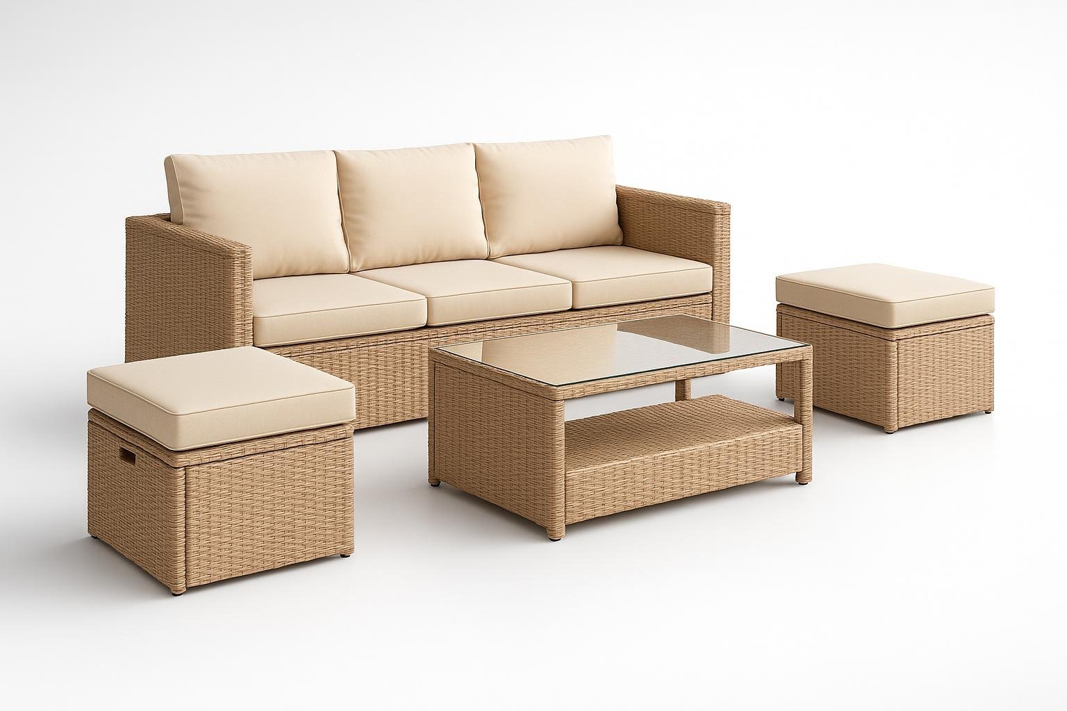 Set salotto da giardino Juskys Salou in polyrattan, occasione Amazon per arredare terrazzo e patio
