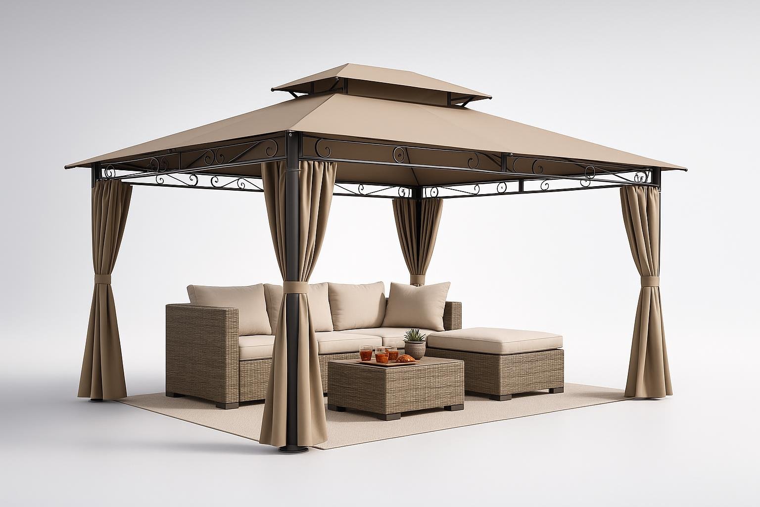 Gazebo Casaria Topas 3x4 m, la copertura ideale per zona pranzo e lavoro in giardino ora in forte sconto