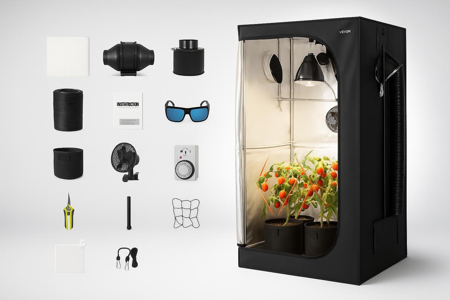 Kit completo per tenda idroponica VEVOR 80x80: una mini serra indoor per chi vuole coltivare tutto l’anno