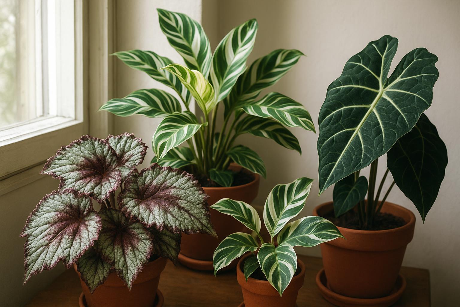 Piante da interno per collezionisti di foglie artistiche: begonie rex, calathee rare e altre specie da sogno