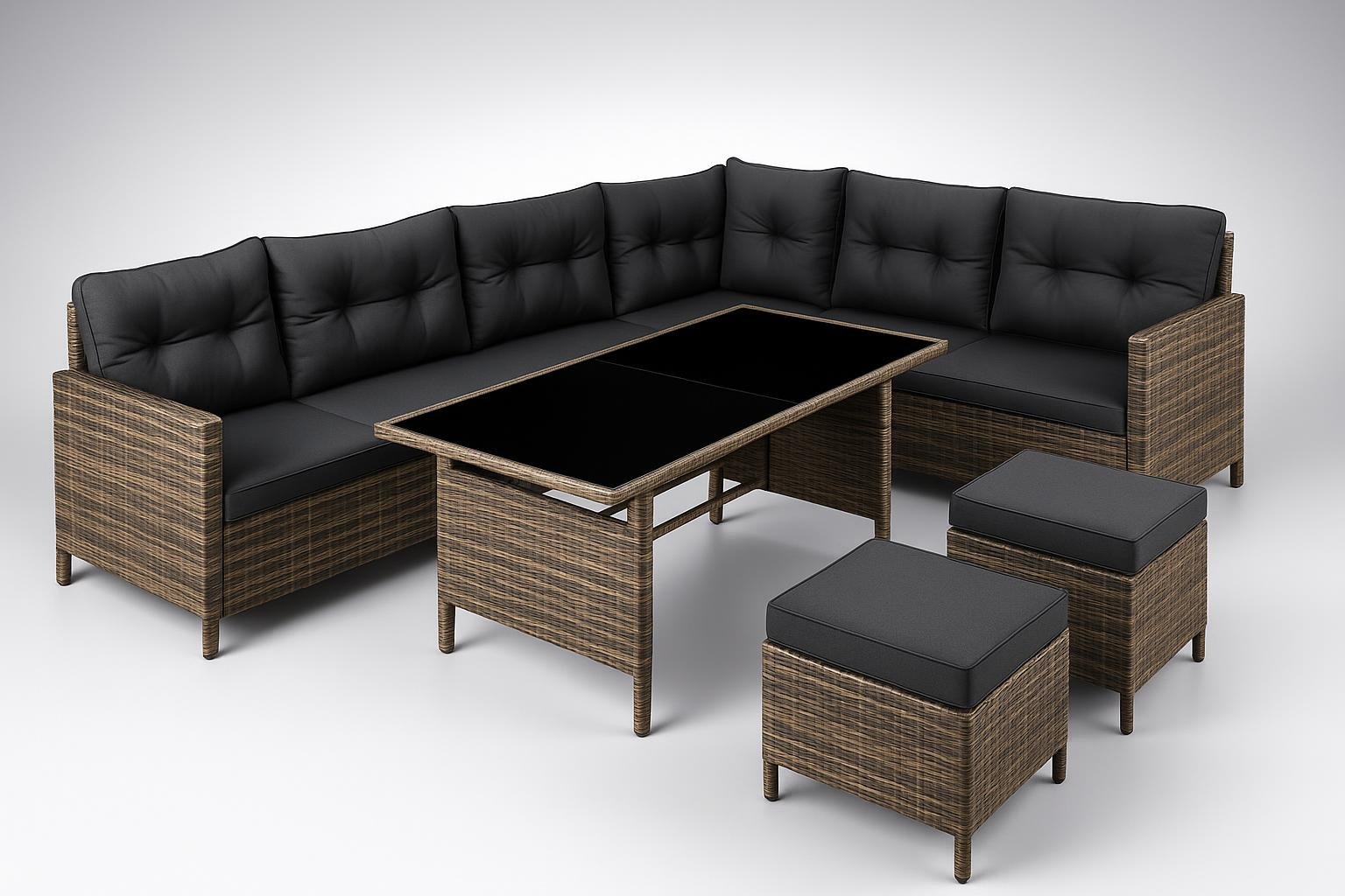Set salotto in rattan tectake, il salottino da giardino completo a un prezzo davvero allettante