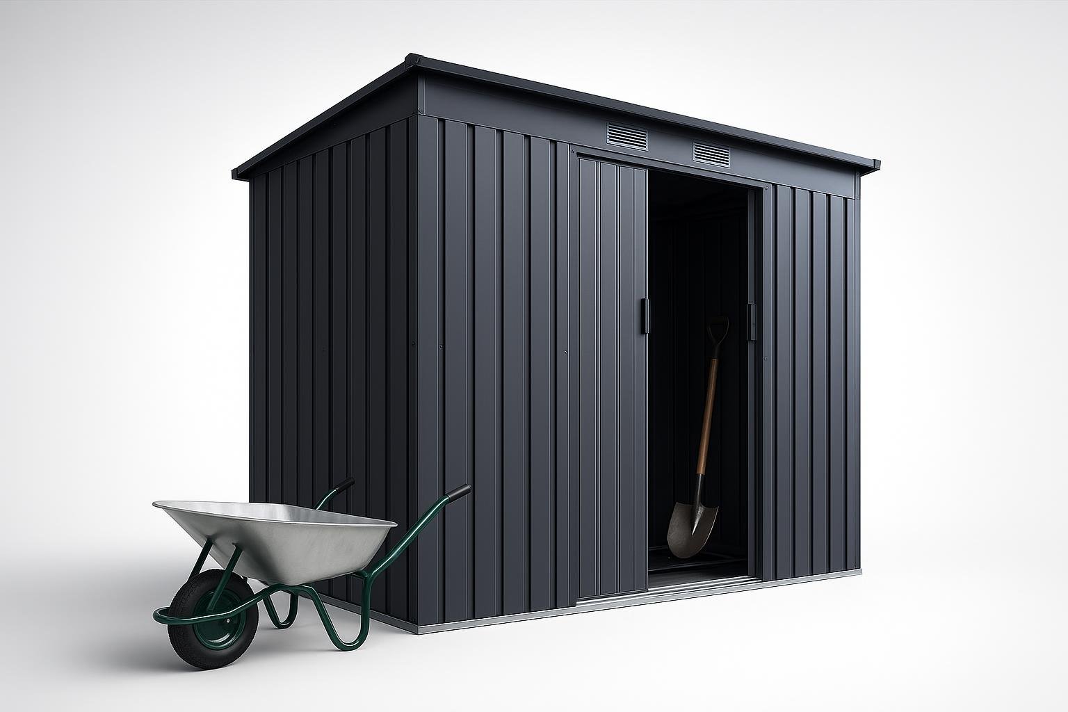 Juskys casetta in metallo M, ripostiglio da giardino robusto per l’autunno e l’inverno