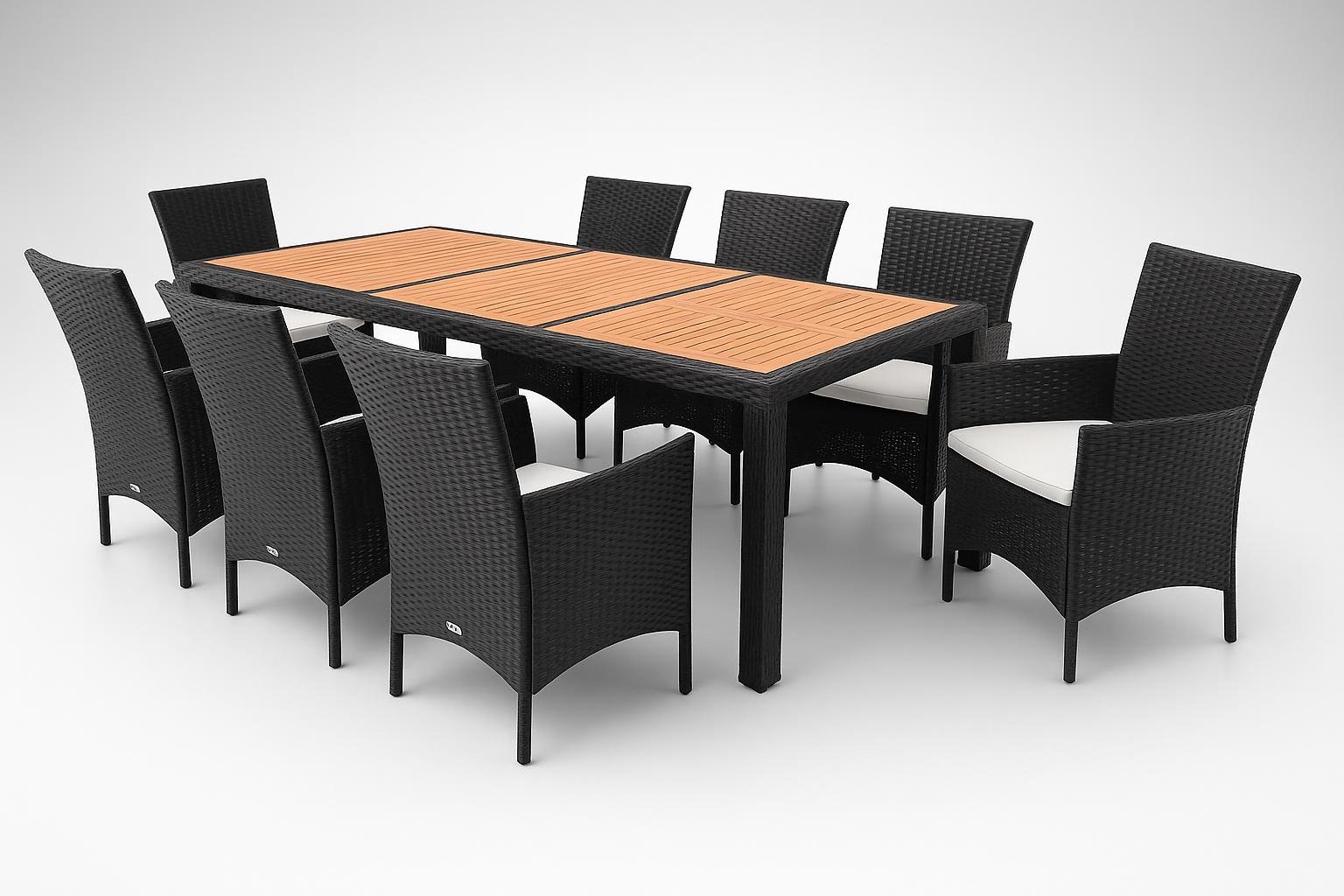 Set mobili da giardino Casaria 8 sedie + tavolo, occasione per arredare terrazza e patio