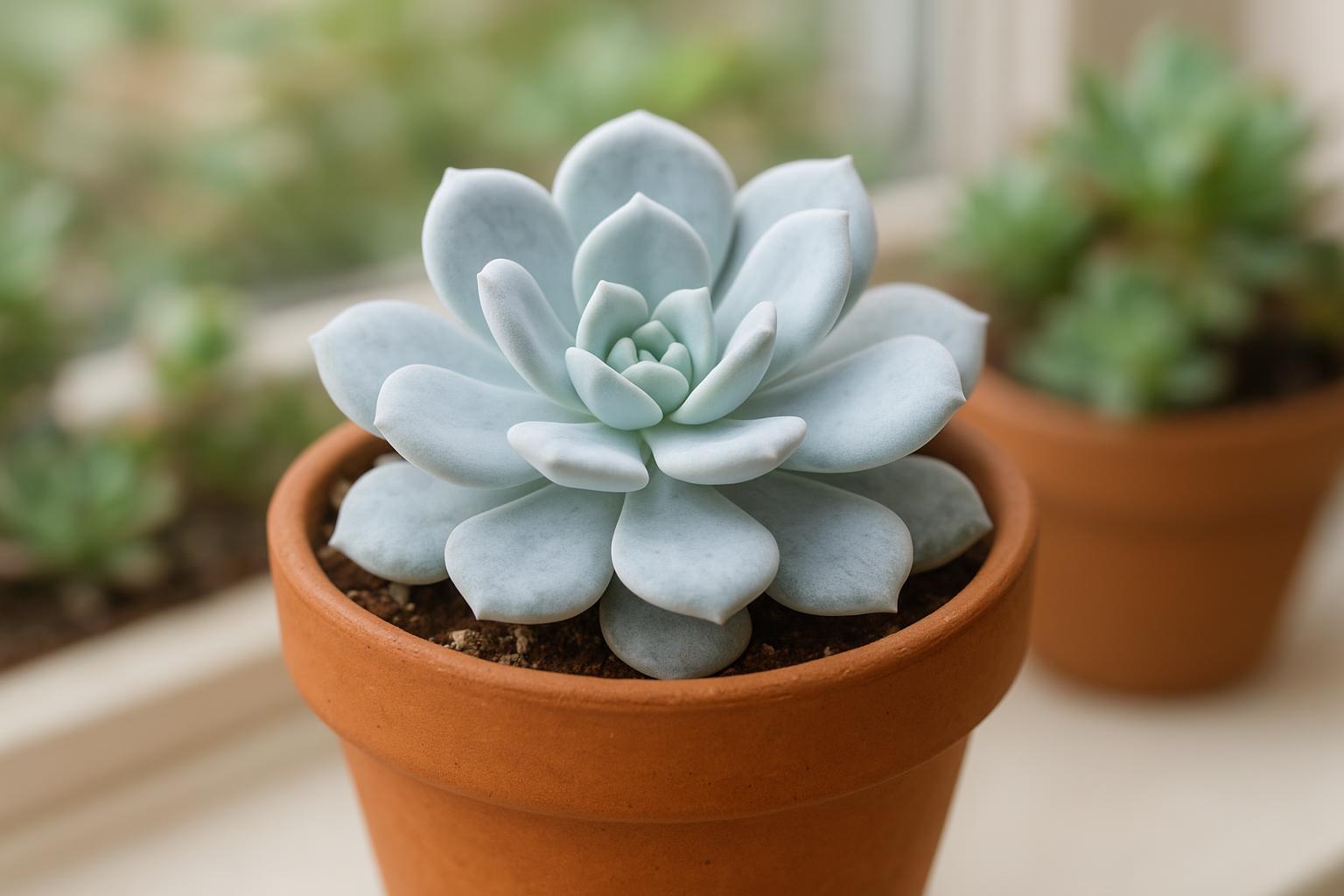 Echeveria laui in vaso: cura autunnale della succulenta argentata più elegante
