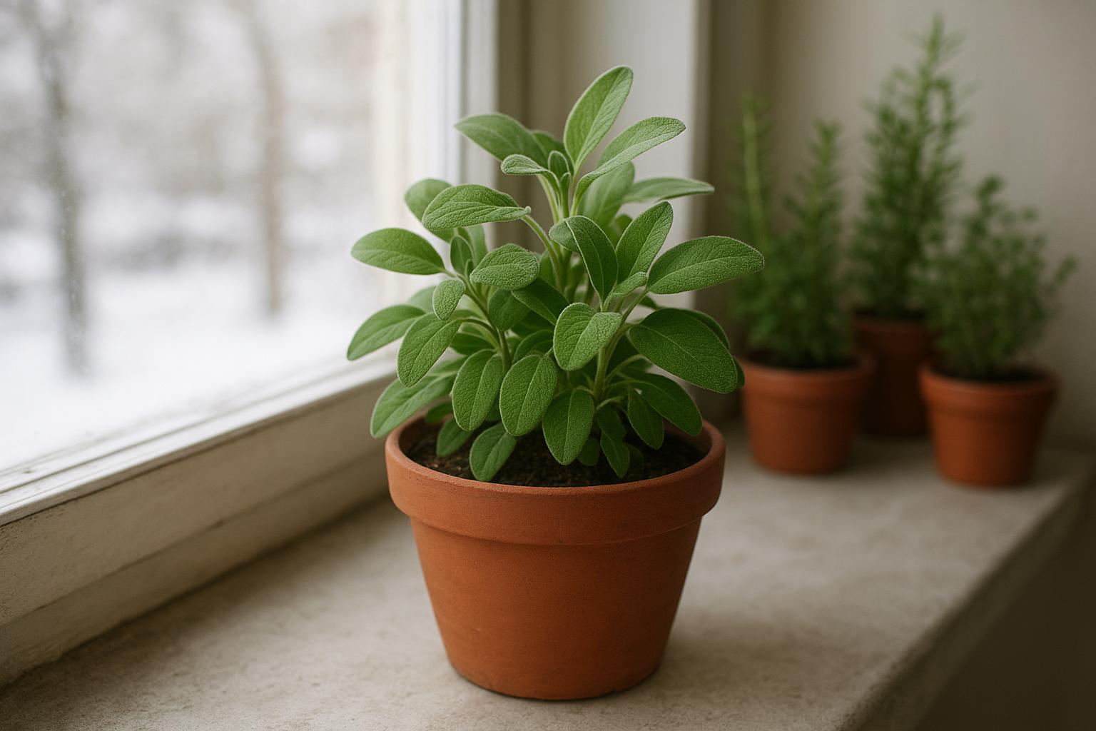 Salvia officinale nana in vaso per l’inverno: come coltivarla sul balcone e vicino alla cucina