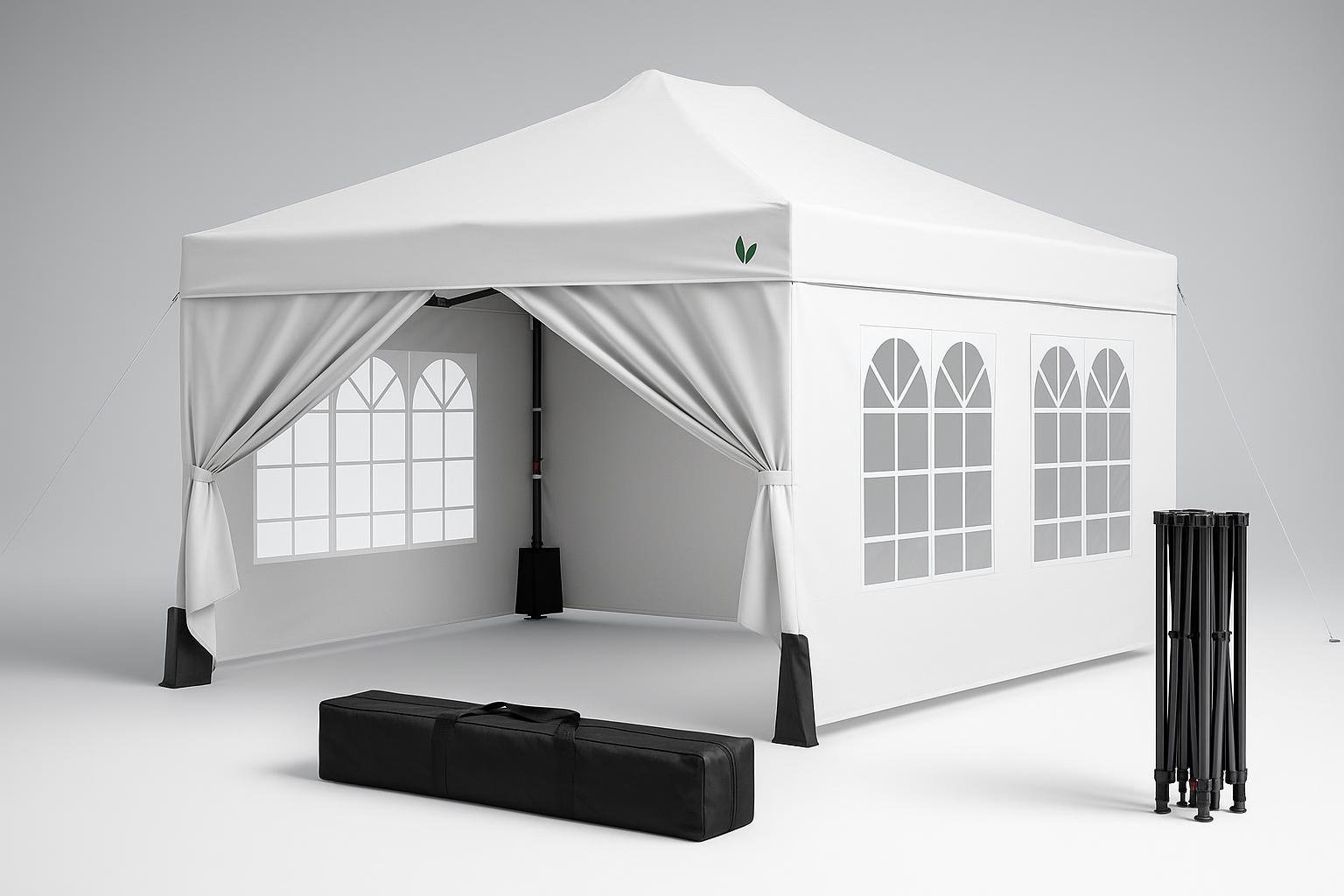 Gazebo pieghevole Vounot 3x3 m, una tenda pop-up per lavorare in giardino anche con il primo sole basso