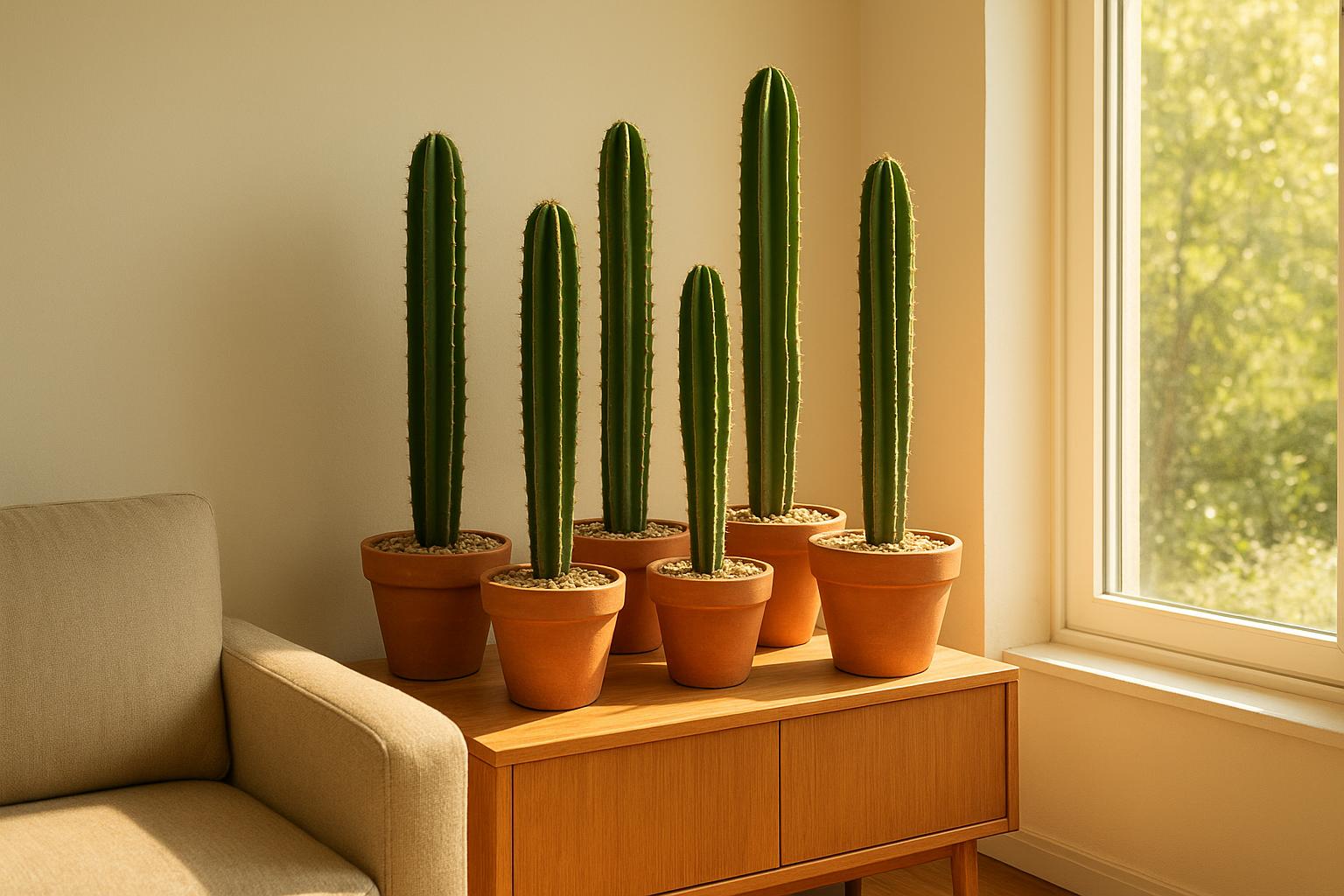 Cactus colonnari da interni luminosi: creare un angolo desertico che resiste all’inverno