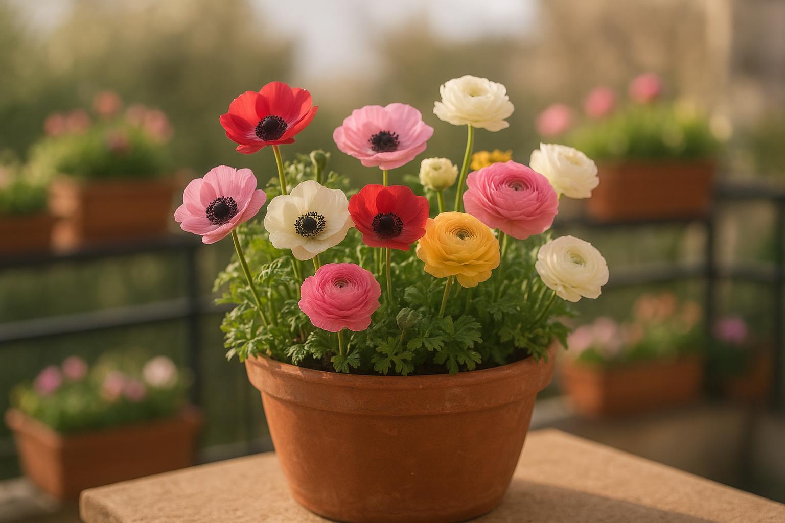 Anemoni coronaria e ranuncoli in vaso: come prepararli a settembre per una primavera piena di fiori