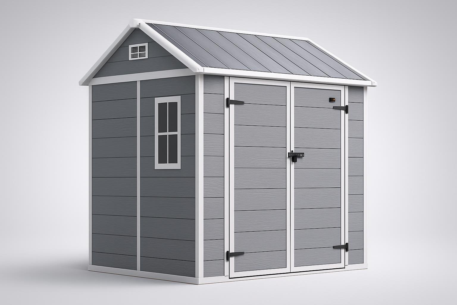 Outsunny casetta da giardino effetto legno, capanno porta attrezzi in promozione per mettere ordine nel verde di casa