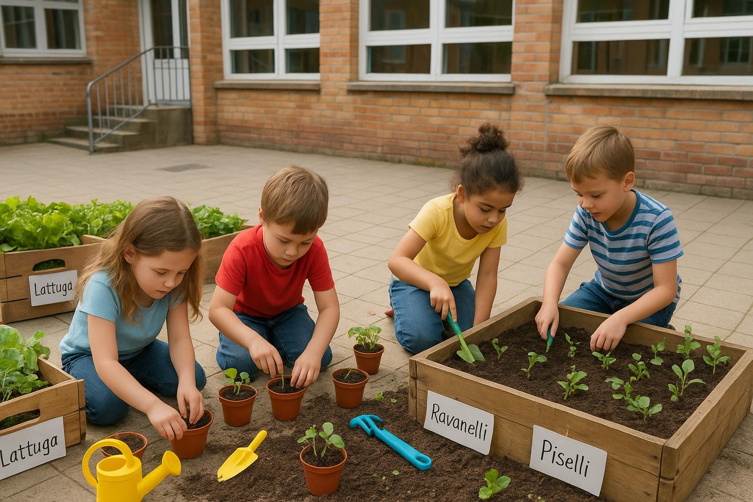 Orto scolastico d’autunno: cosa piantare con i bambini a ottobre in vaso e in piena terra