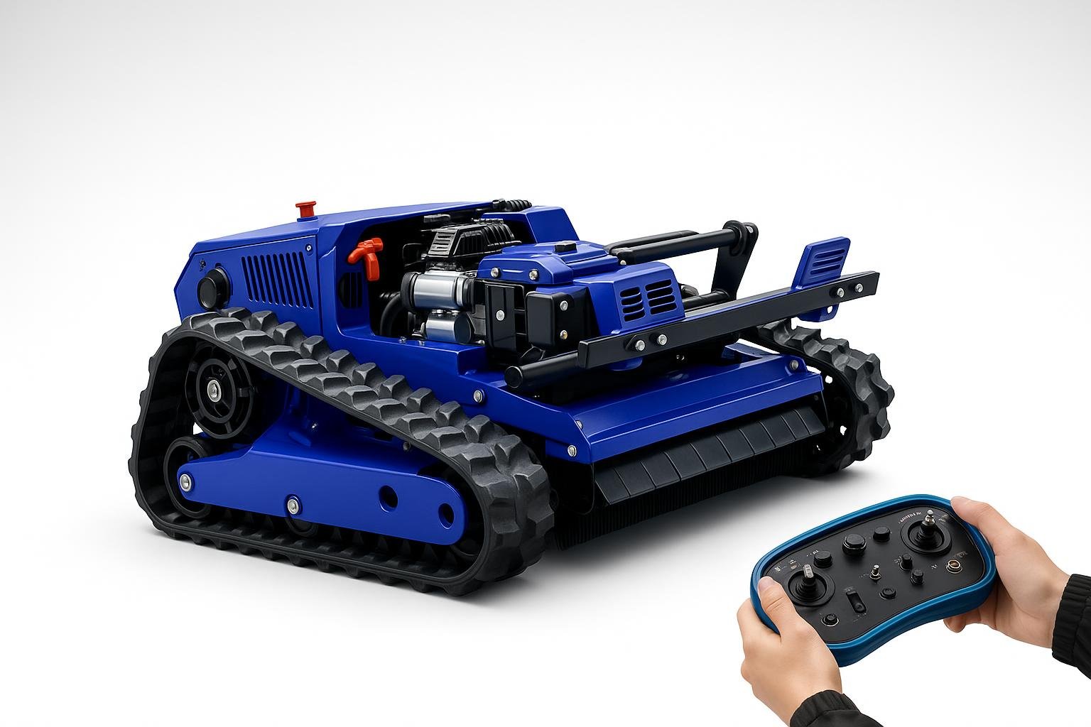 Robot tosaerba telecomandato su cingoli 4×4, il decespugliatore ideale per terreni difficili in super offerta su Amazon