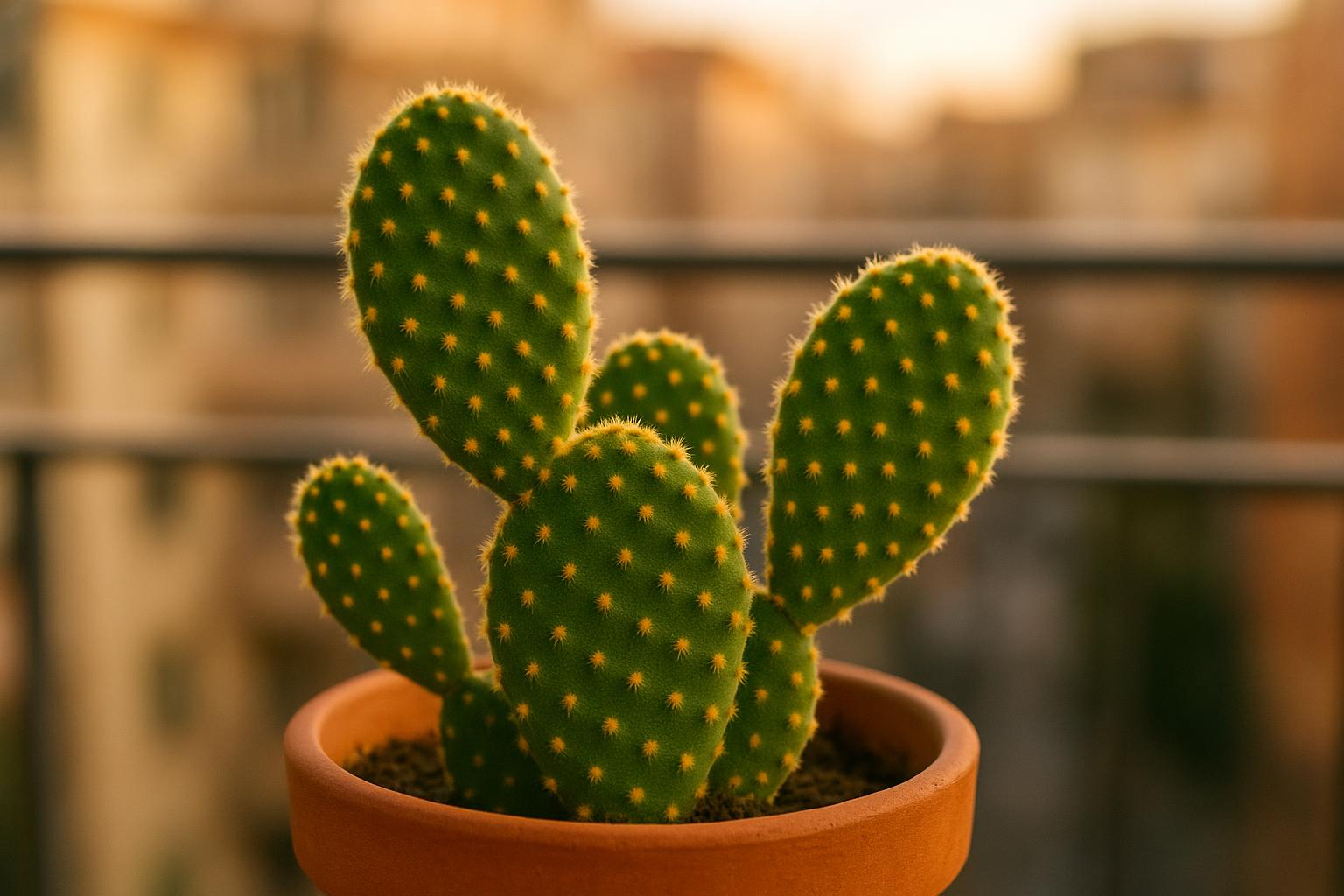 Opuntia microdasys in vaso sul terrazzo: cura autunnale del fico d’India ornamentale