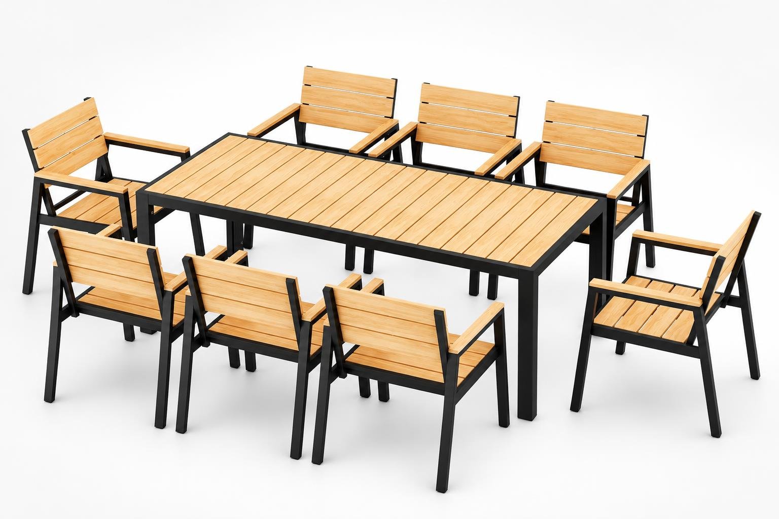 JUMMICO, set da giardino in alluminio effetto legno in offerta su Amazon per pranzi all’aperto