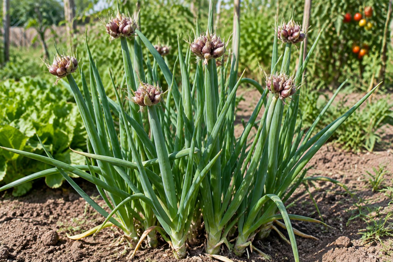 Cipolla egiziana nell’orto: coltivare Allium × proliferum per raccolti perenni