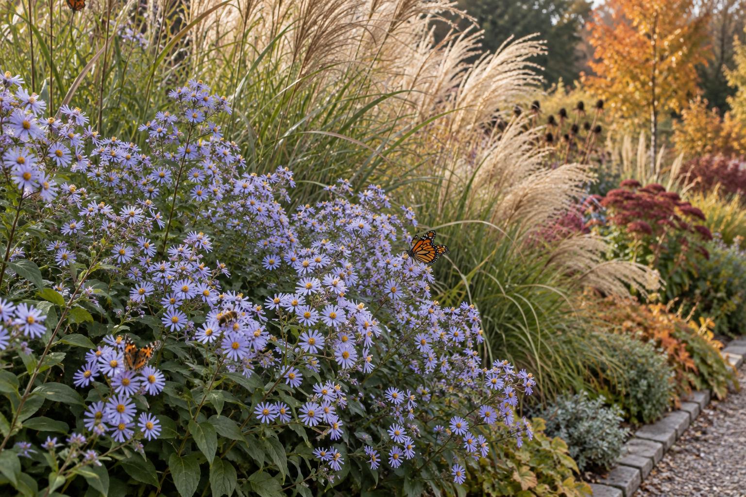 Aster cordifolius in giardino: una nuvola di fiori azzurri per le bordure autunnali